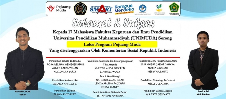 17 Mahasiswa FKIP UNIMUDA SORONG LOLOS PEJUANG MUDA KEMENSOS RI