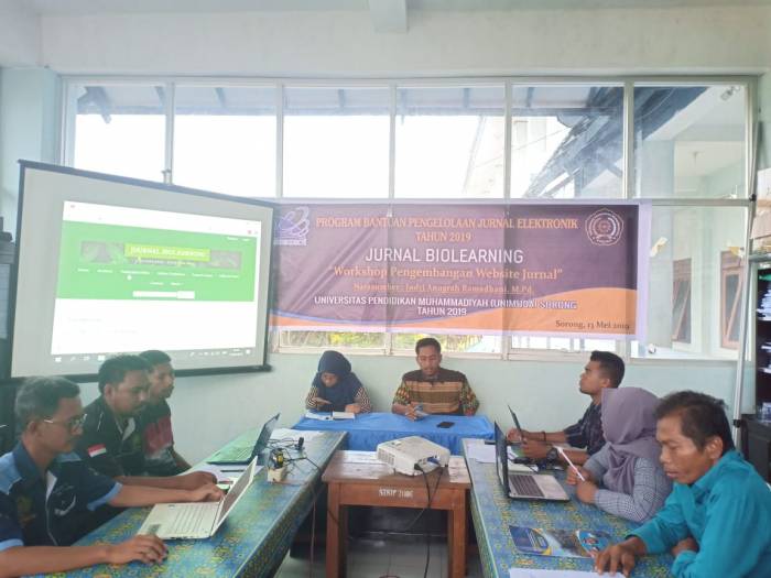 Tim Pemenang Hibah Jurnal Biolearning Pendidikan Biologi FKIP Unimuda Sorong Gelar “Workshop Pengembangan Website Jurnal”