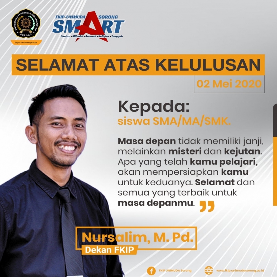 SELAMAT ATAS KELULUSAN ADIK - ADIK SMA/MA/SMK Tahun 2020